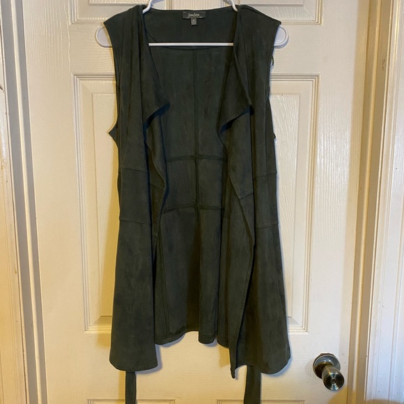 Neiman Marcus Faux Suede Trench Style Vest Size Medium - Picture 4 of 15
